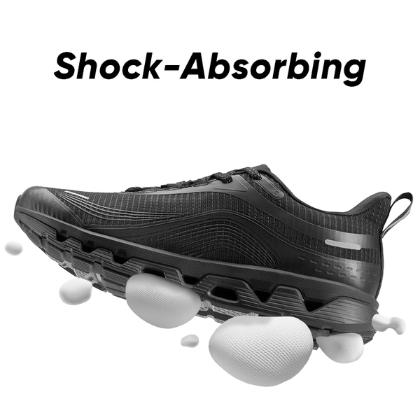 [Air Plush] Women's Breathable Athletic Sneakers - ALL BLACK - 4